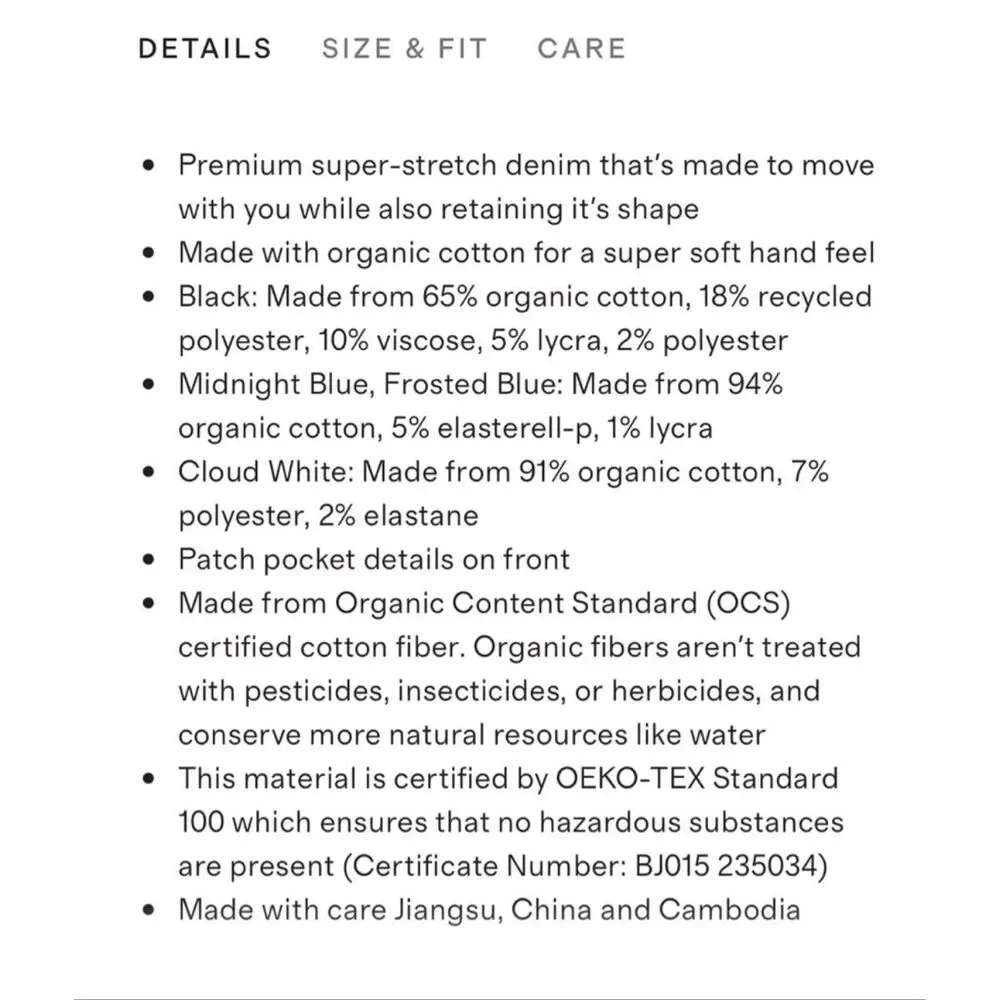 Quince Bella Stretch Patch Pocket Light Wash Jeans Size 31 Wide Leg - Picture 7 of 7